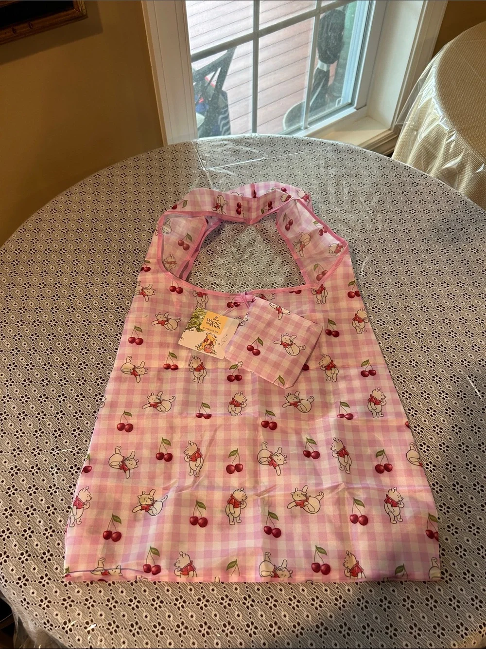 Winnie the Pooh& Cherry Pink Foldable Tote Bag